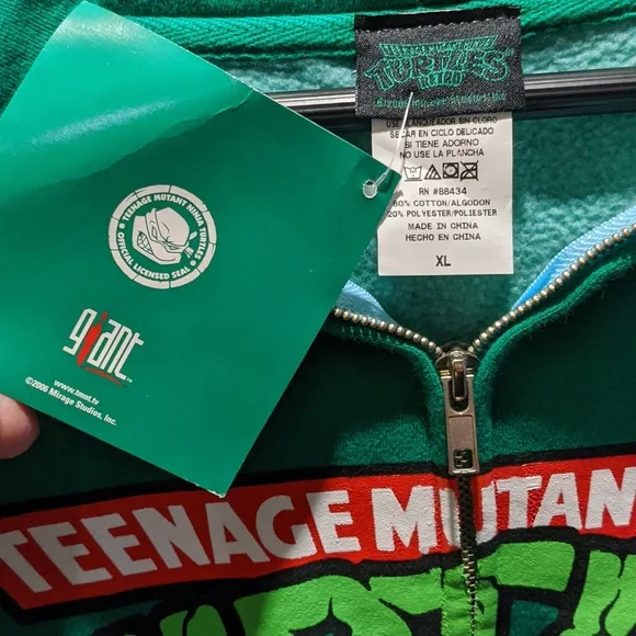 NWT Teenage mutant ninja turtles 2006 Vintage Zip Up Hoodie XL Y2K Casual TMNT - Picture 3 of 7